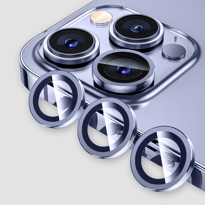 Gripp FOCAL Camera Lens Protector 3N1 (Compatible with Apple iPhone 15 Pro & iPhone 15 Pro Max) - Diamond Blue
