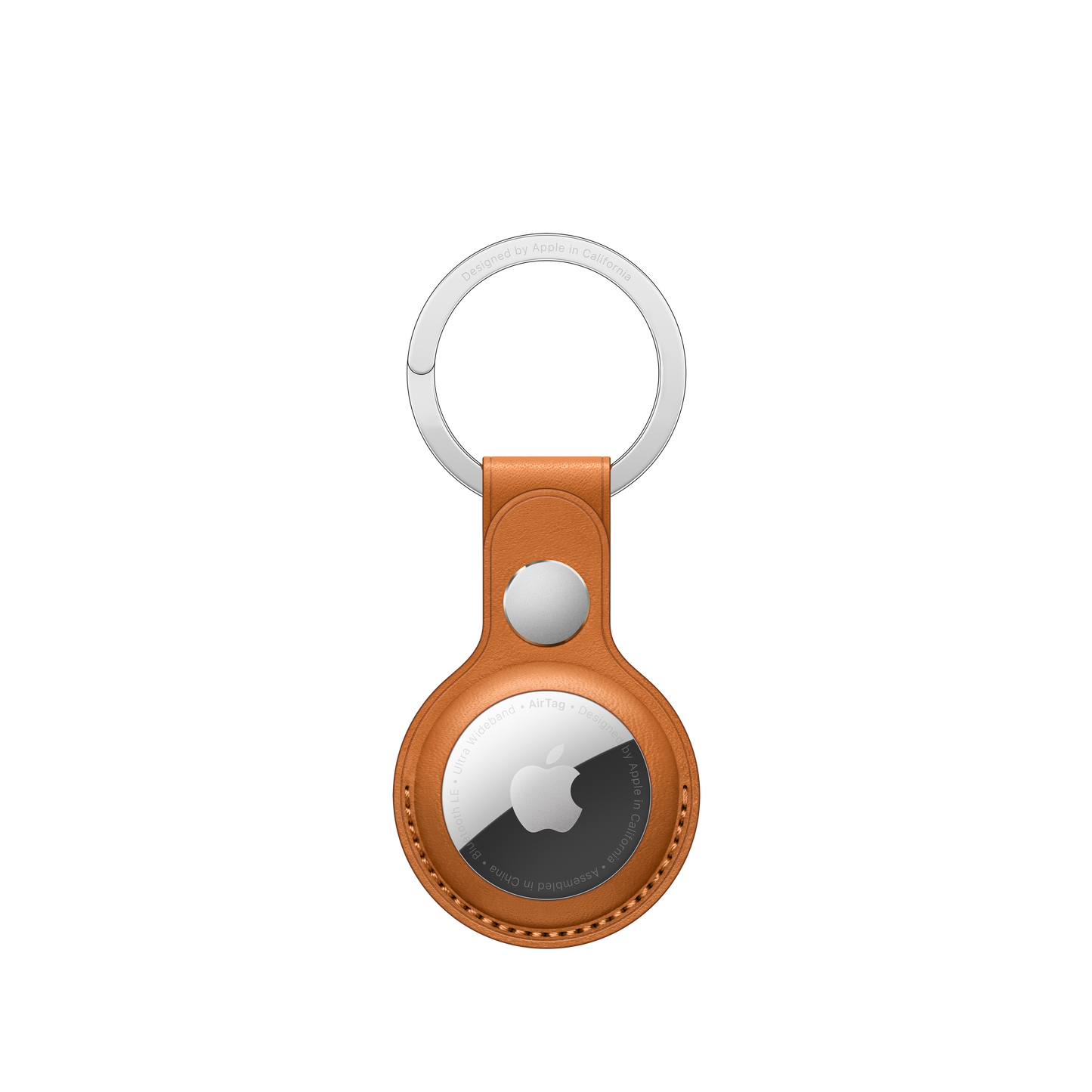 AirTag Leather Key Ring ‚Äì Golden Brown